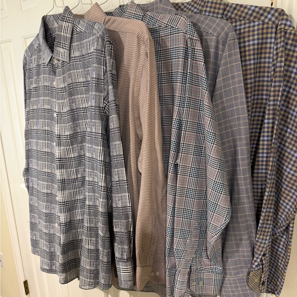 Hart Schaffner Marx Men's Plaid and Checkered Shirts - Blue, Tan, Gray